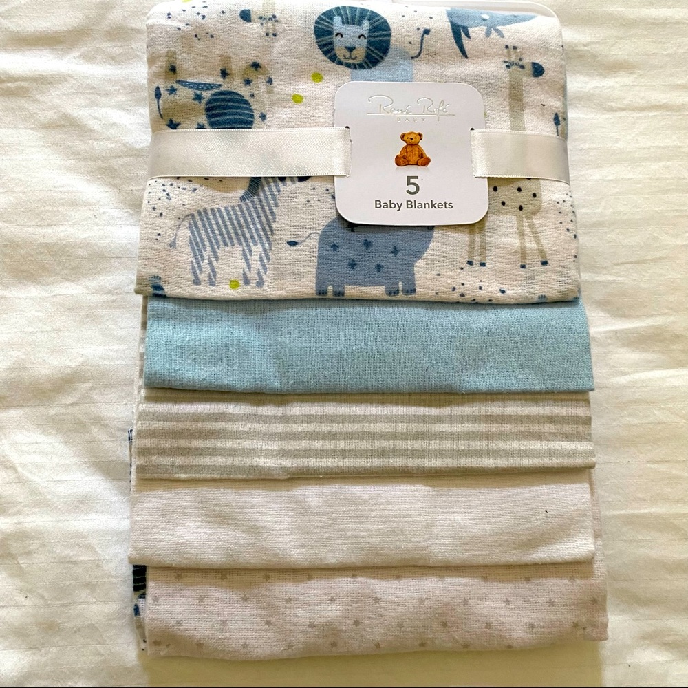 Brand new set of five NB blankets.